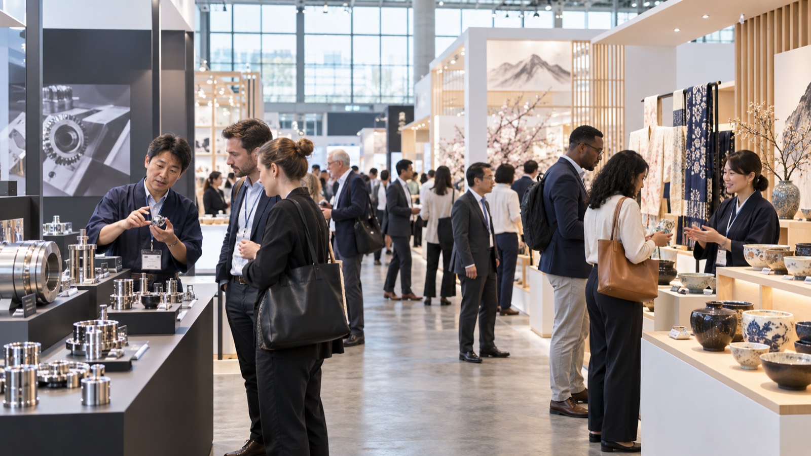 海外で日本の商品を紹介する展示会のイメージ。実際のTHE JAPAN会場ではありません